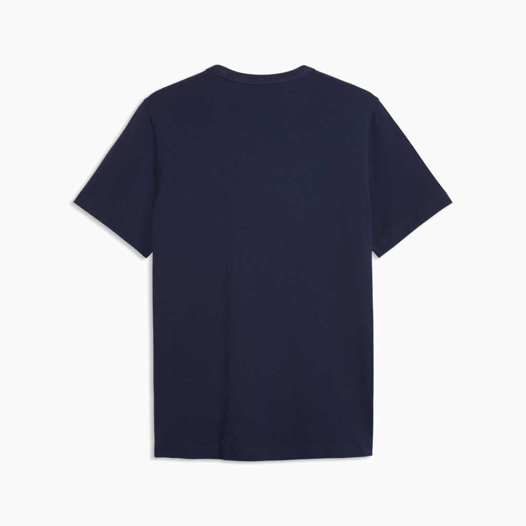 Essentials Elevated Tee Men - PUMA Navy - back on white background