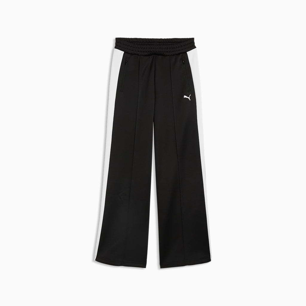 T7 ALWAYS ON Women's Wide Leg Pants - PUMA Black - front on white background