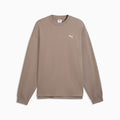 Essentials Elevated Relaxed Material Crew Sweatshirt Men - Mouse Gray - front on white background