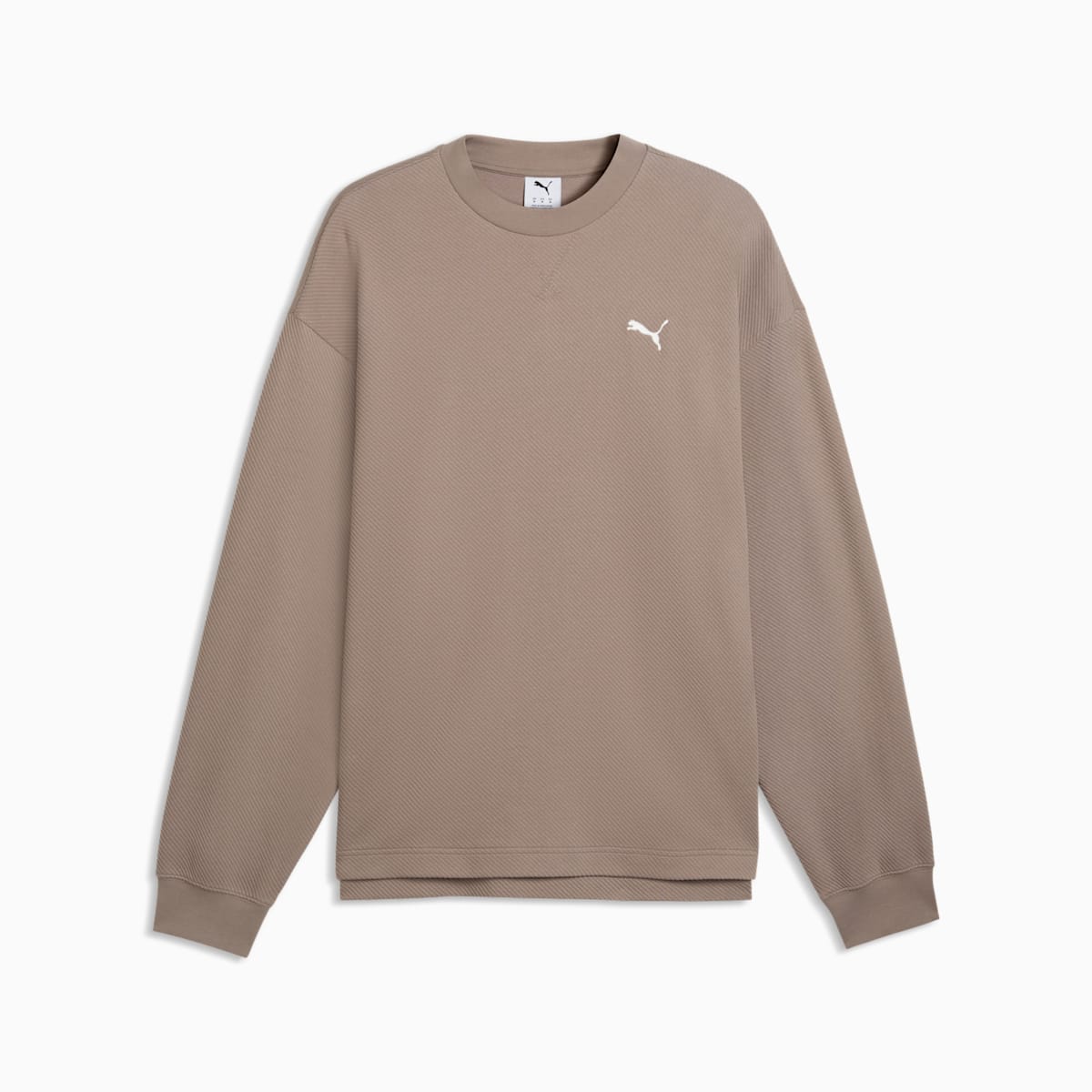 Essentials Elevated Relaxed Material Crew Sweatshirt Men - Mouse Gray - front on white background