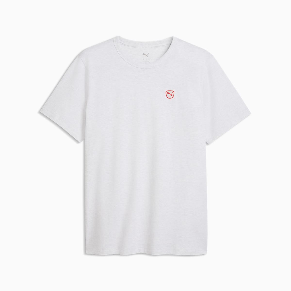 Essentials Men's Elevated Tee - White Glow Heather - front on white background