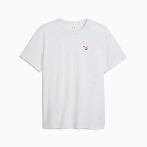 Essentials Men's Elevated Tee - White Glow Heather - front on white background