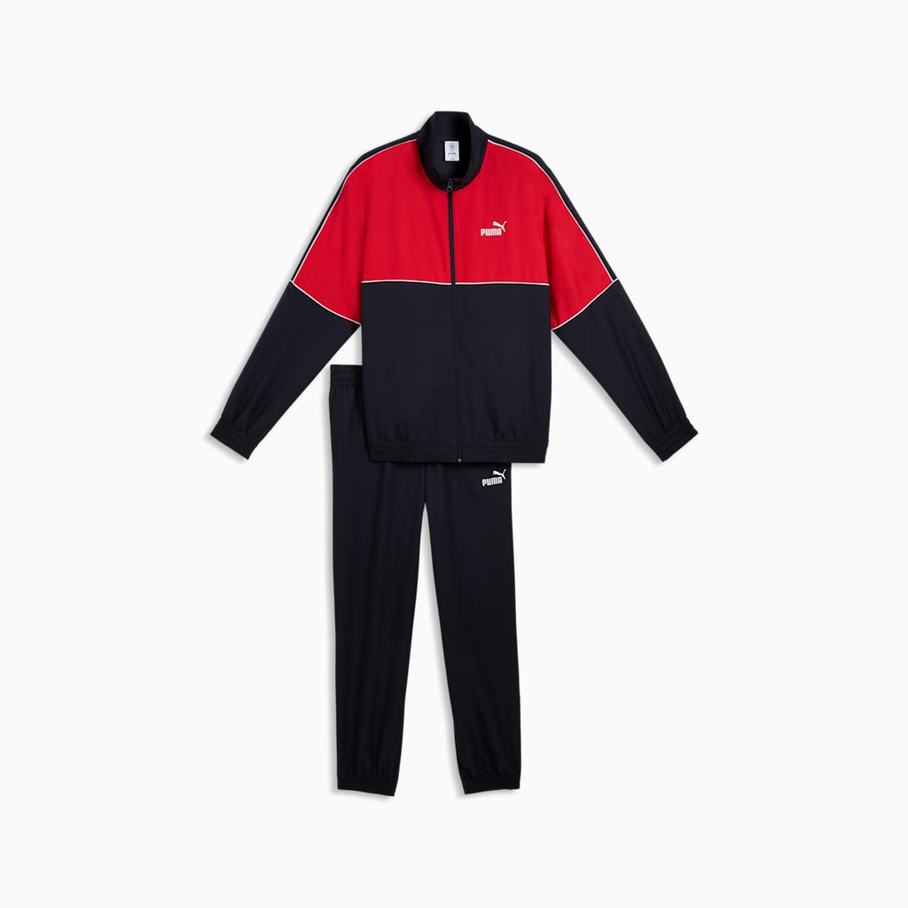 Woven Colourblocked Tracksuit Men - New Navy - front on white background