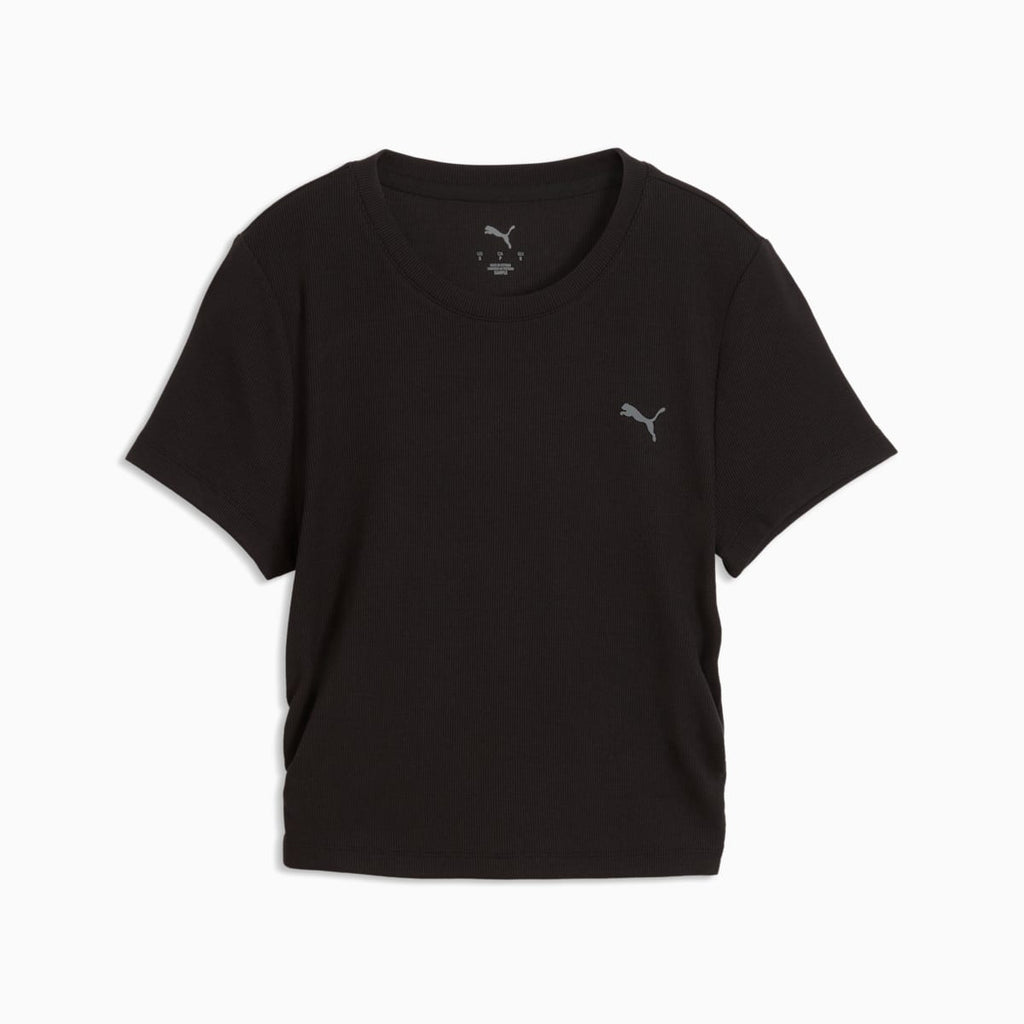 CLOUDSPUN Rib Tee Women - PUMA Black front view