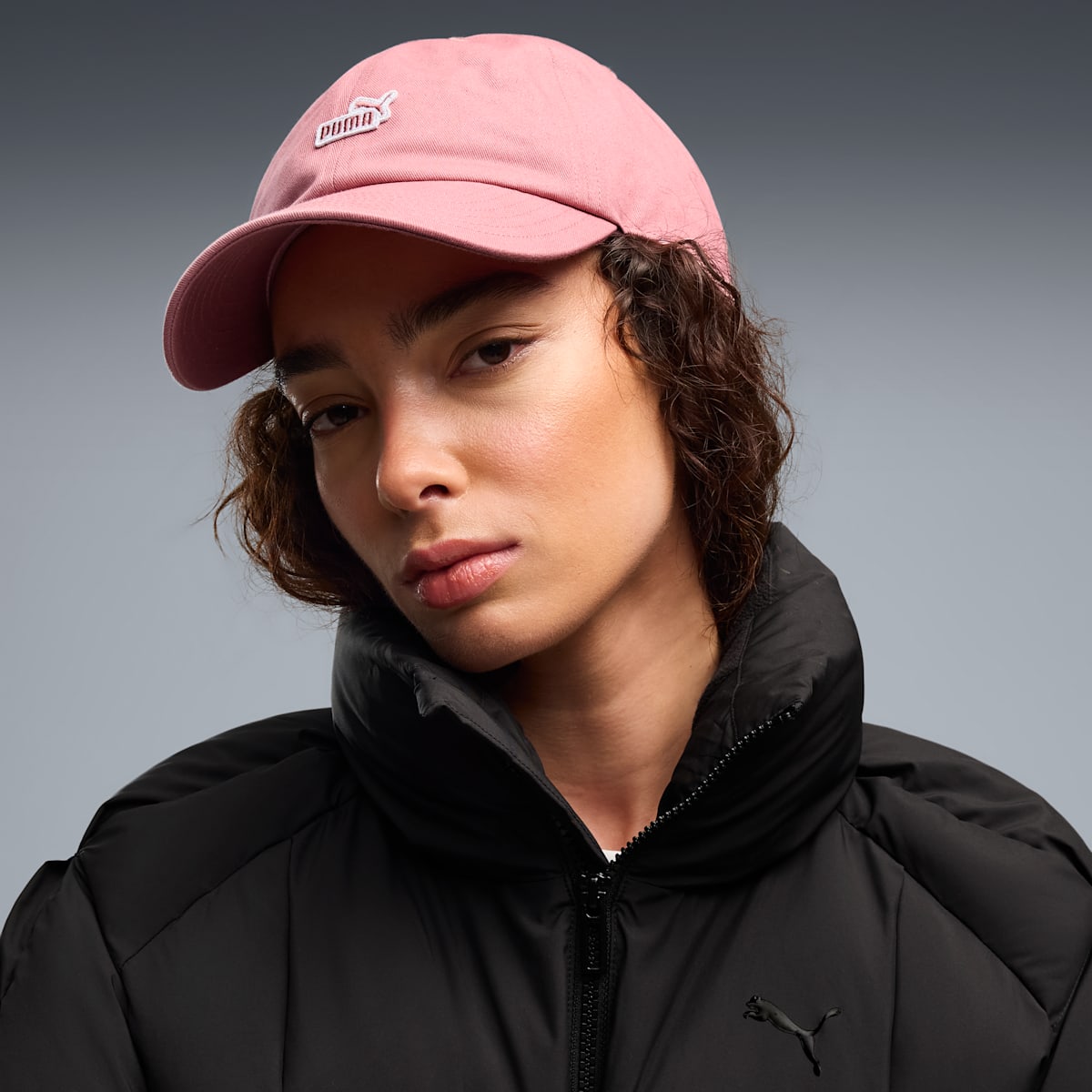 PUMA Essentials No. 1 Logo Patch Baseball Cap - Dusky Rosewood - Model view