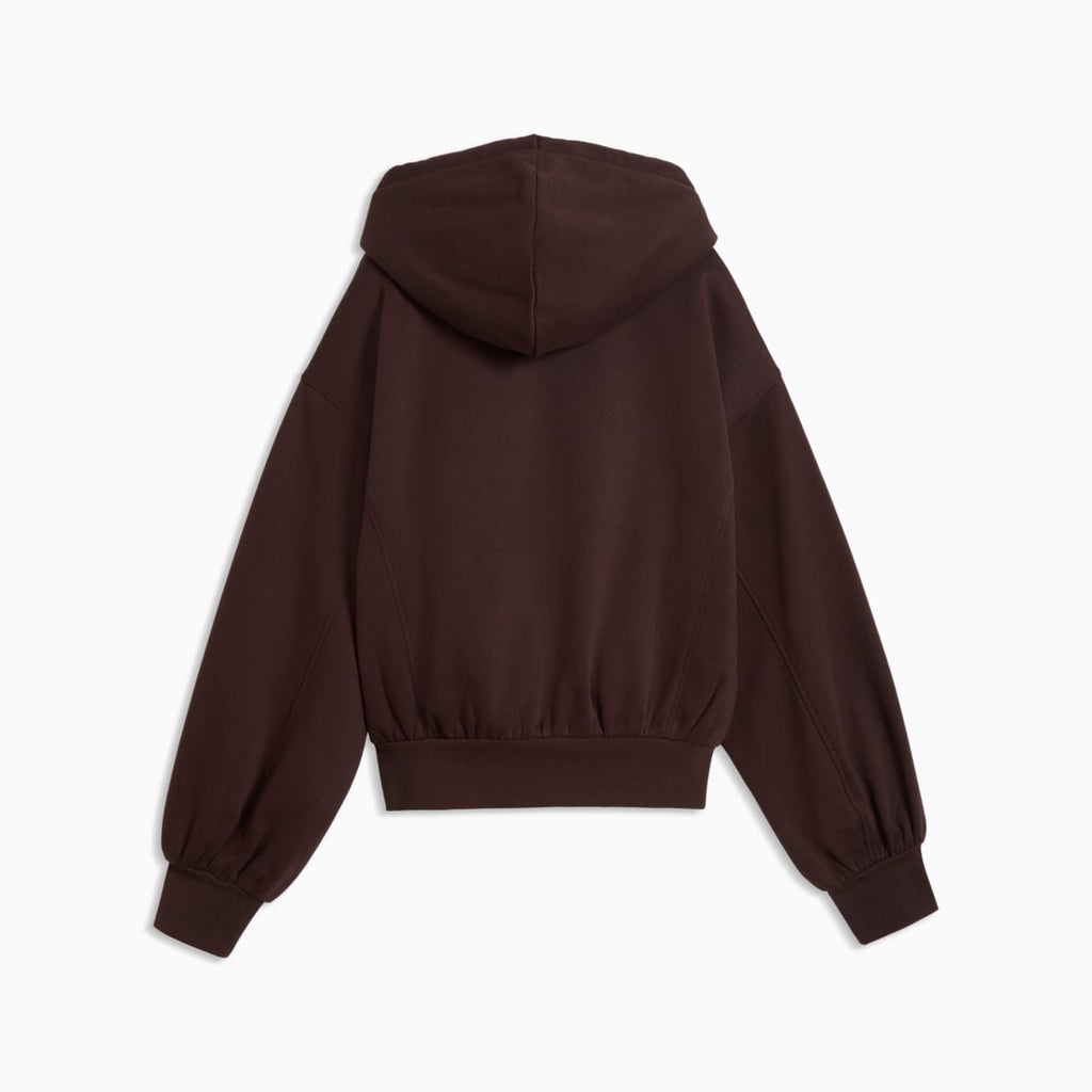 HER Relaxed Fleece Hoodie Women - Chocolate Fondue - back on white background