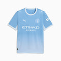 Manchester City Home Men's Soccer Jersey - Team Light Blue-Icy Blue - front on white background