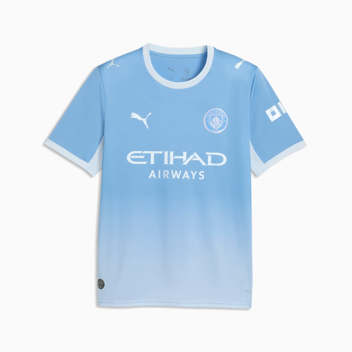 Manchester City Home Men's Soccer Jersey - Team Light Blue-Icy Blue - front on white background