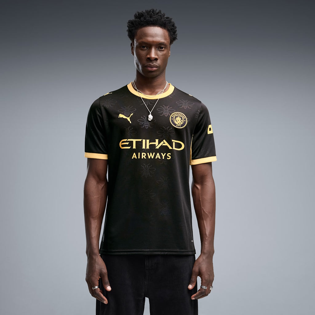Manchester City 26/27 Away Jersey Men - PUMA Black-Flaxen - on model
