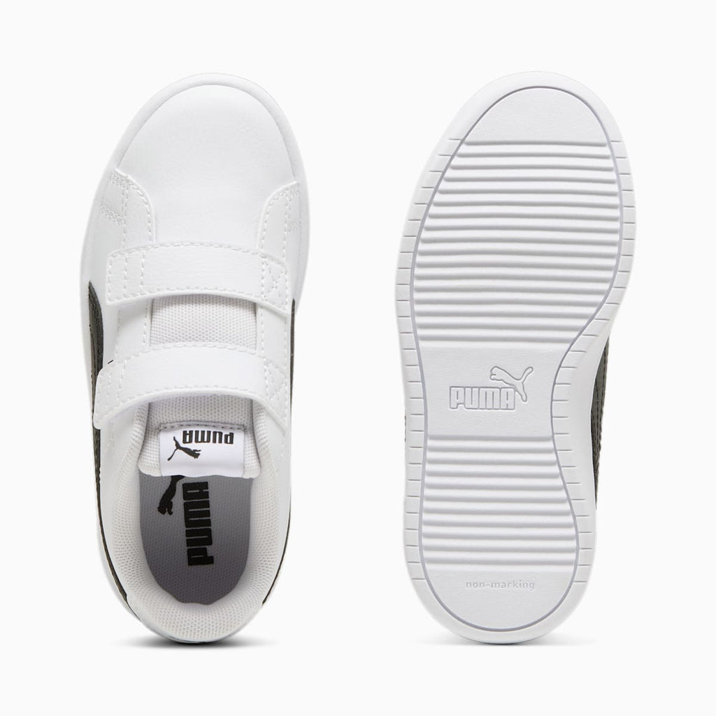 PUMA Rickie Classic V PS Kids Shoes - PUMA White-PUMA Black - Side Profile - Medial