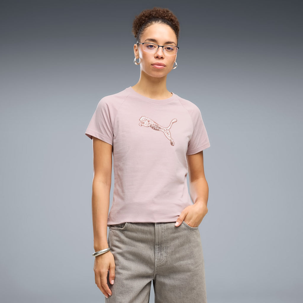 Essentials Sequins Tee Women - Misty Pink - on model