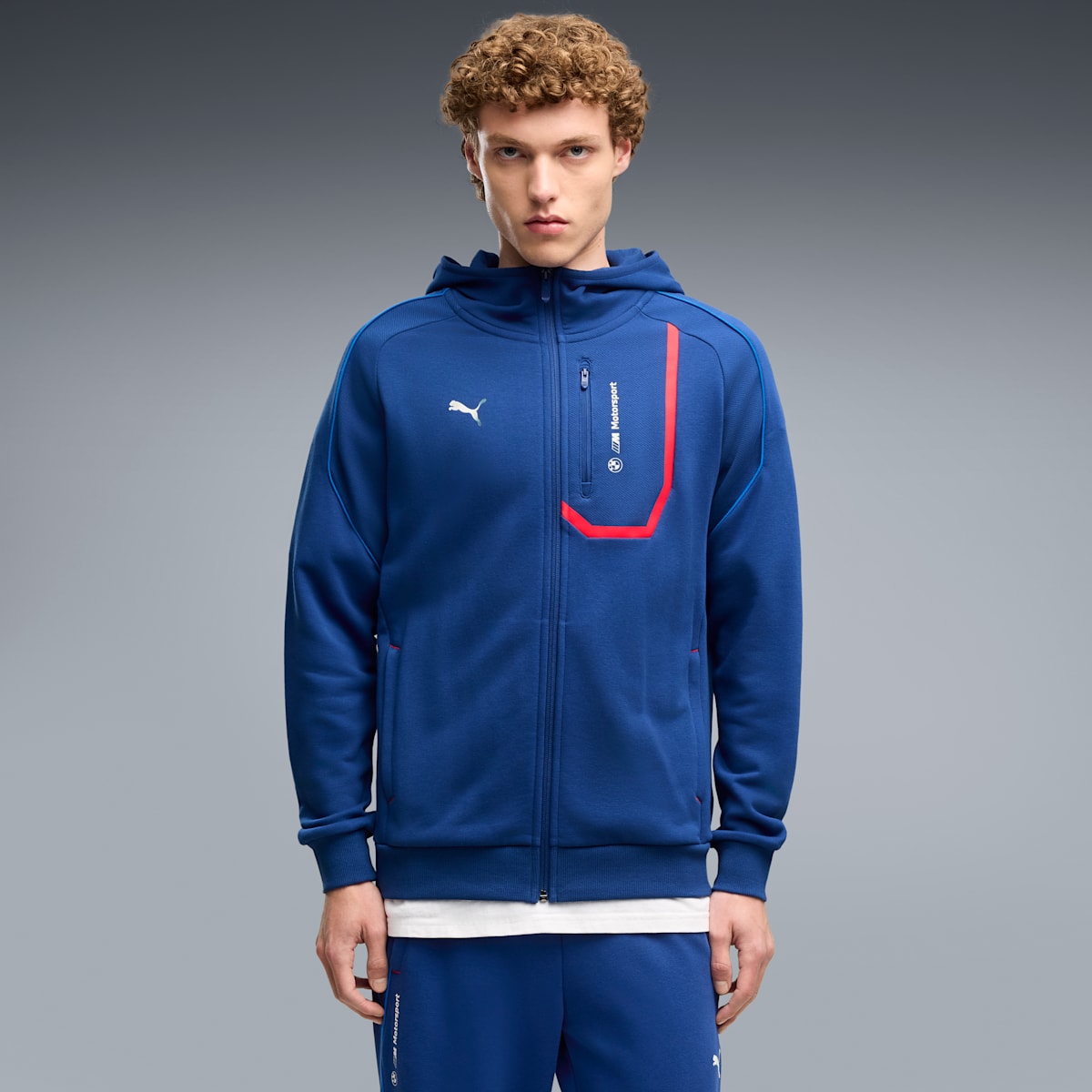 BMW M Motorsport Men's PM1 Jacket - Pro Blue-M Color - on model