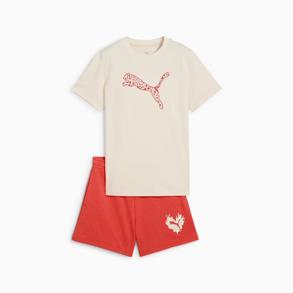 FLAMING LOVE Tee and Shorts Set G Alpine front view