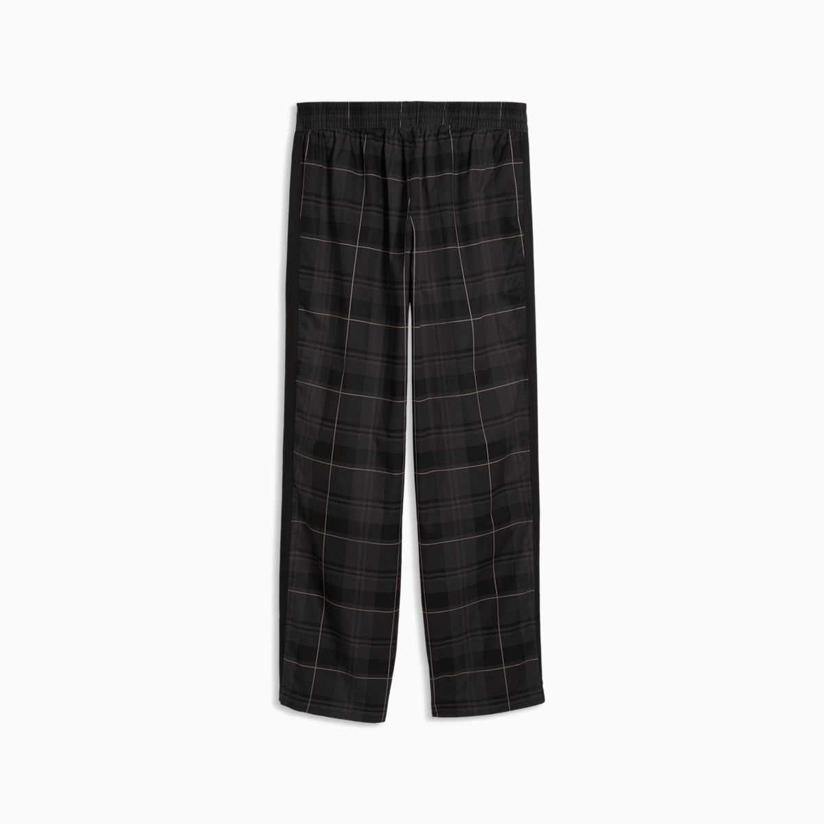 T7 Relaxed Tartan Track Pants Men - PUMA Black - back on white background