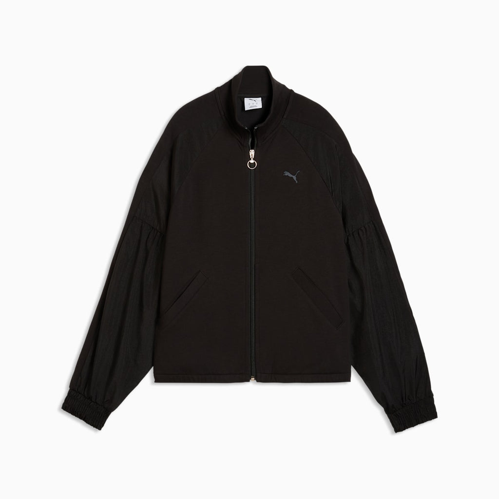 HER Relaxed Full-Zip Jacket Women - PUMA Black - front on white background