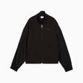HER Relaxed Full-Zip Jacket Women - PUMA Black - front on white background