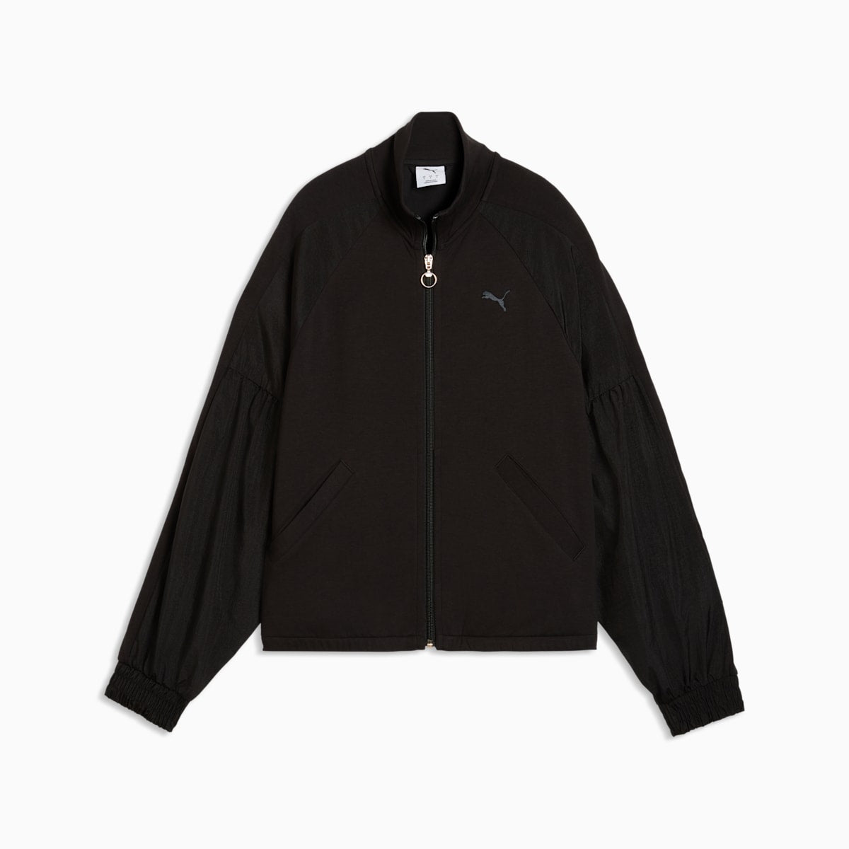 HER Relaxed Full-Zip Jacket Women - PUMA Black - front on white background