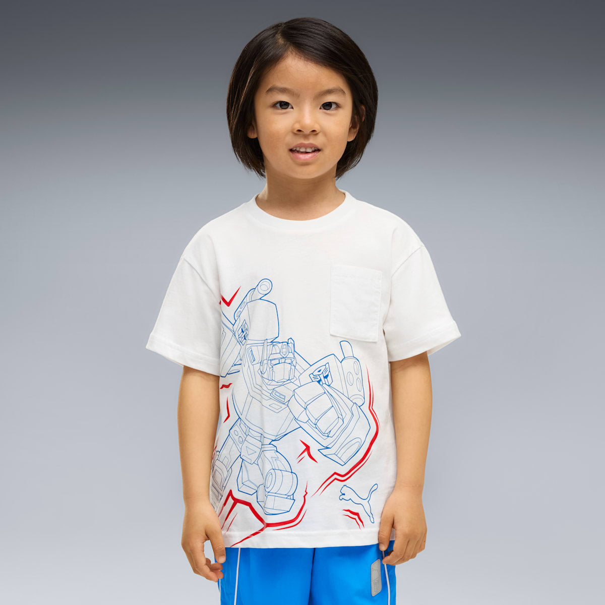 PUMA x TRANSFORMERS Relaxed Graphic Tee Kids - PUMA White - on model