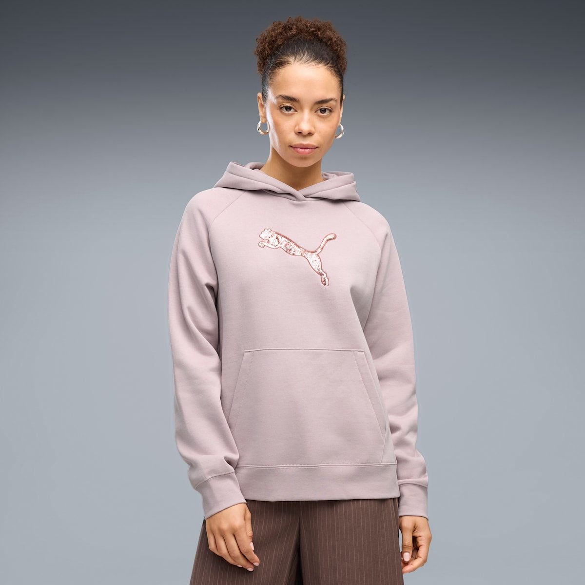 Essentials Sequins Hoodie Women - Misty Pink - on model
