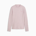 HER Slim Rib Long Sleeve Tee Women - Misty Pink - front on white background