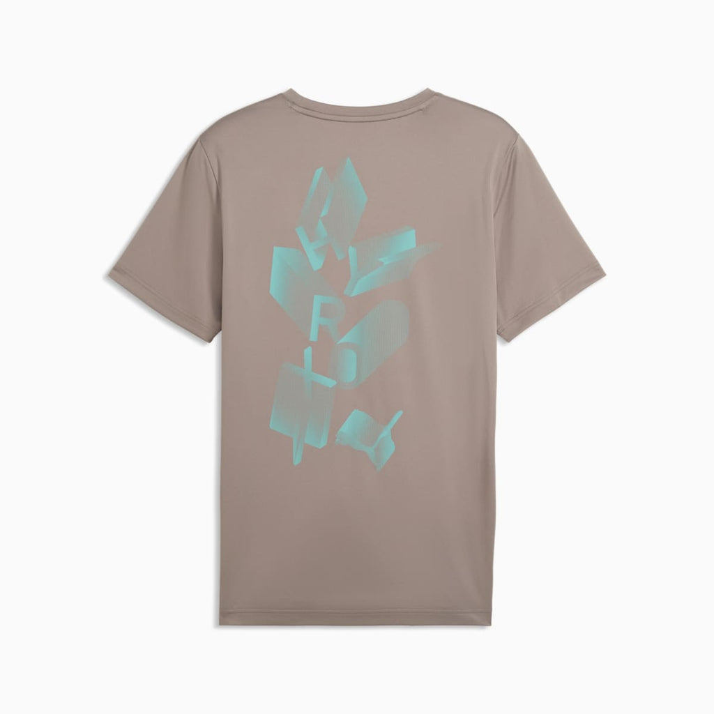 PUMA x HYROX Graphic Tee Men - Mouse Gray - back on white background