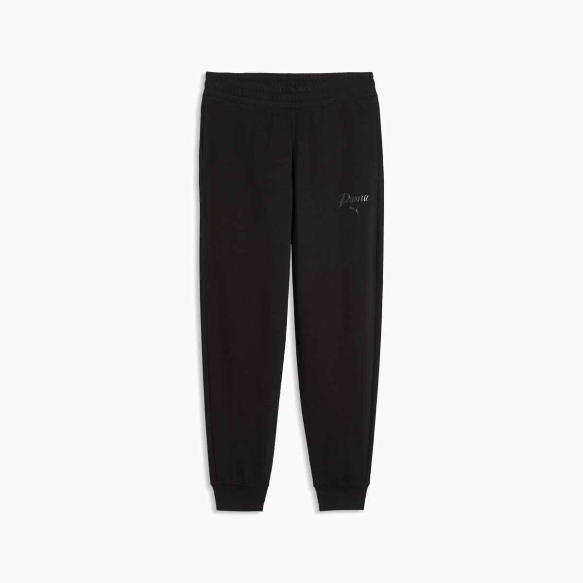 Essentials Script Comfort Sweatpants Women - PUMA Black front view