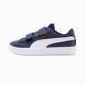 PUMA Rickie Classic V PS Kids Shoes - PUMA Navy-PUMA White-PUMA Red - Side Profile - Lateral