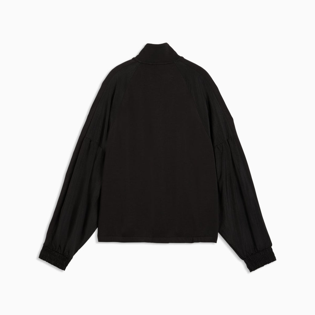 HER Relaxed Full-Zip Jacket Women - PUMA Black - back on white background