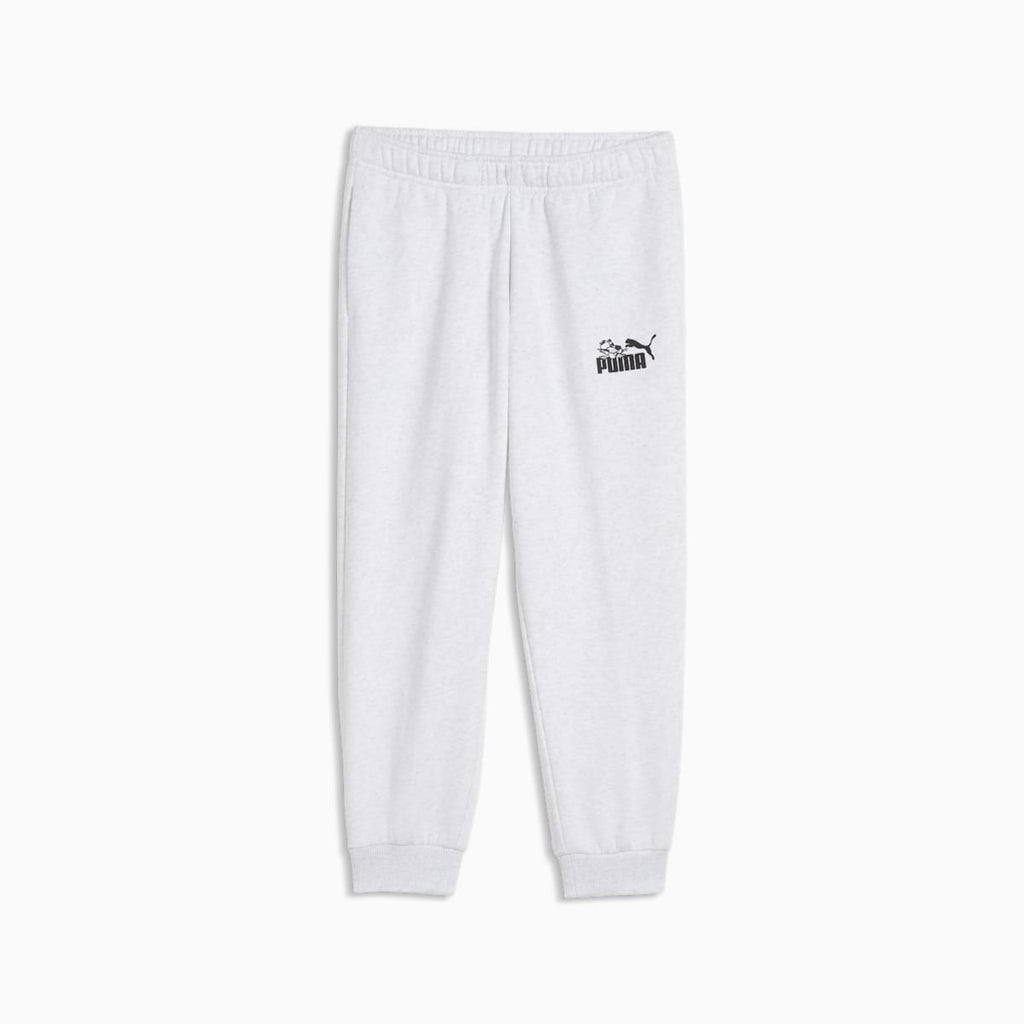 PUMA Kids Track Pants - White Glow Heather - front on white background