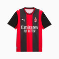 AC Milan Home Men's Soccer Jersey - PUMA Black-For All Time Red - front on white background