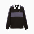 T7 Men's Relaxed Polo Crew Neck Sweatshirt - PUMA Black - front on white background