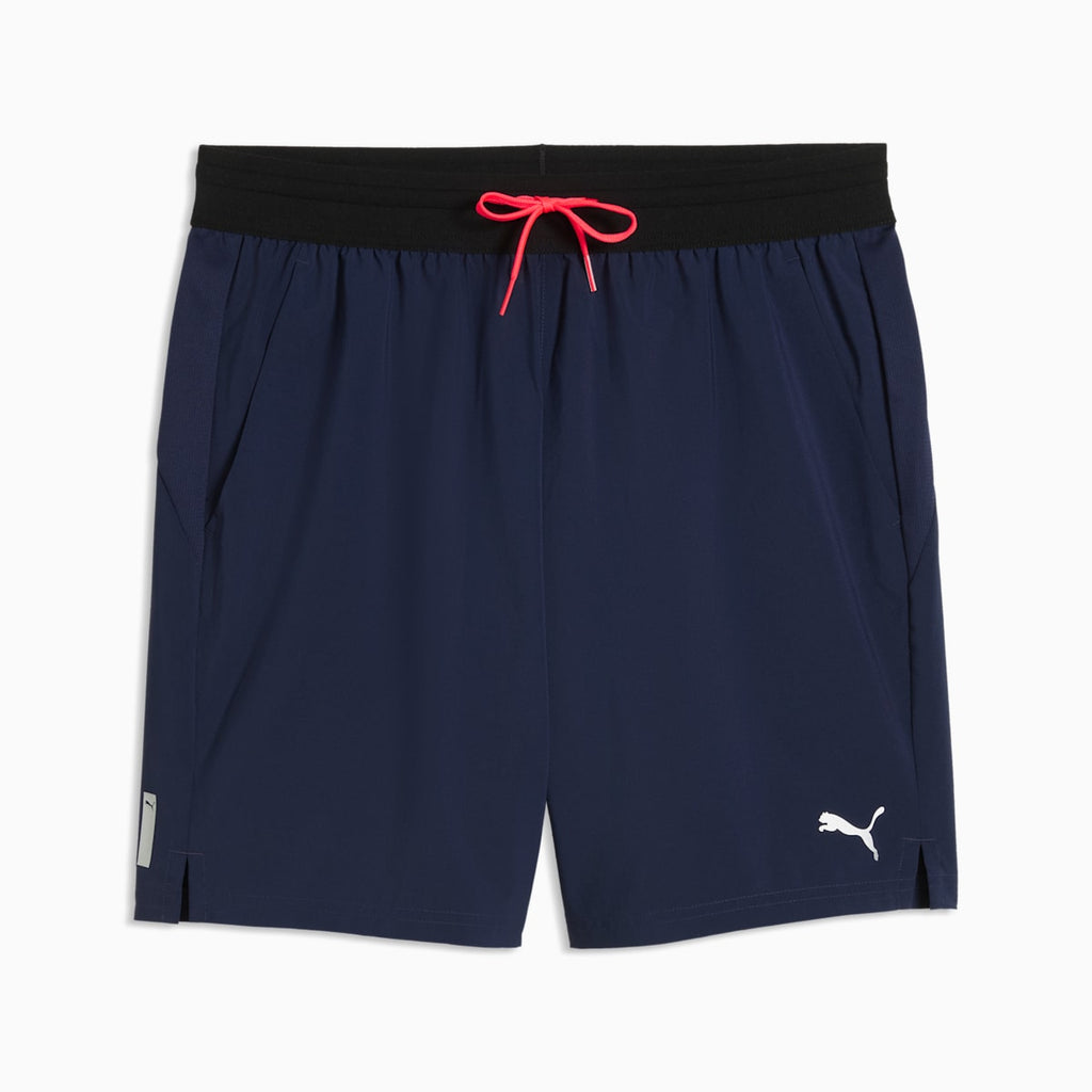 PWRTRAIN 7" Woven Shorts Men - PUMA Navy - front on white background