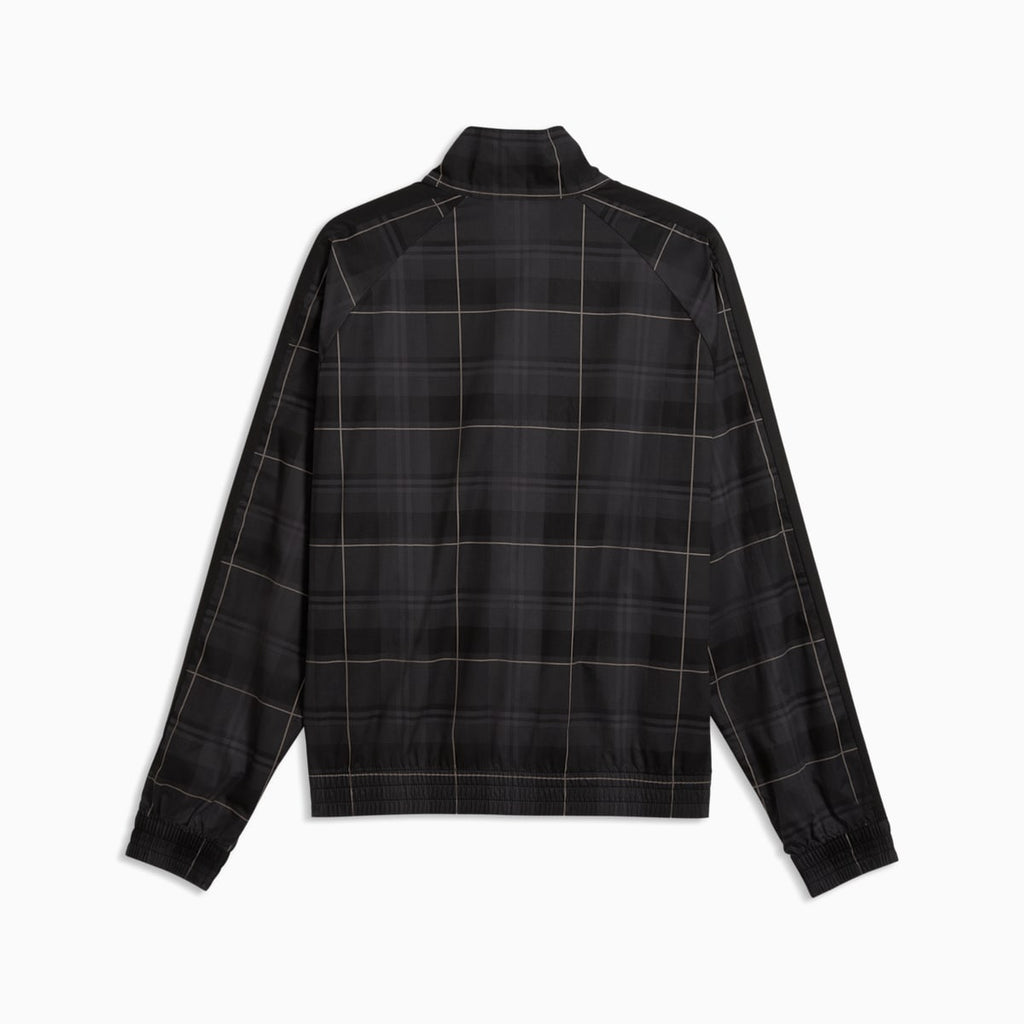 T7 Men's Relaxed Tartan T7 Track Jacket - PUMA Black - back on white background