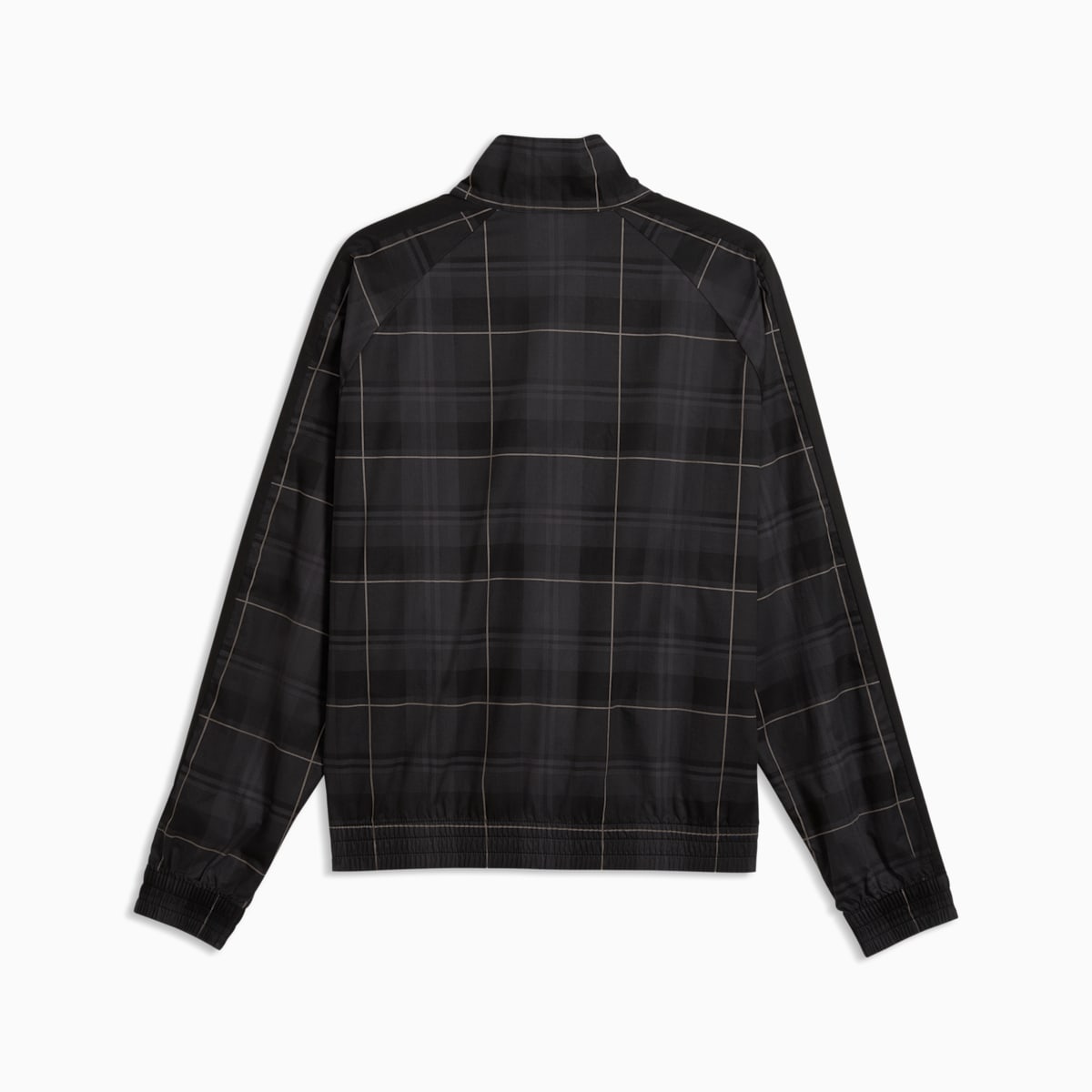 T7 Men's Relaxed Tartan T7 Track Jacket - PUMA Black - back on white background