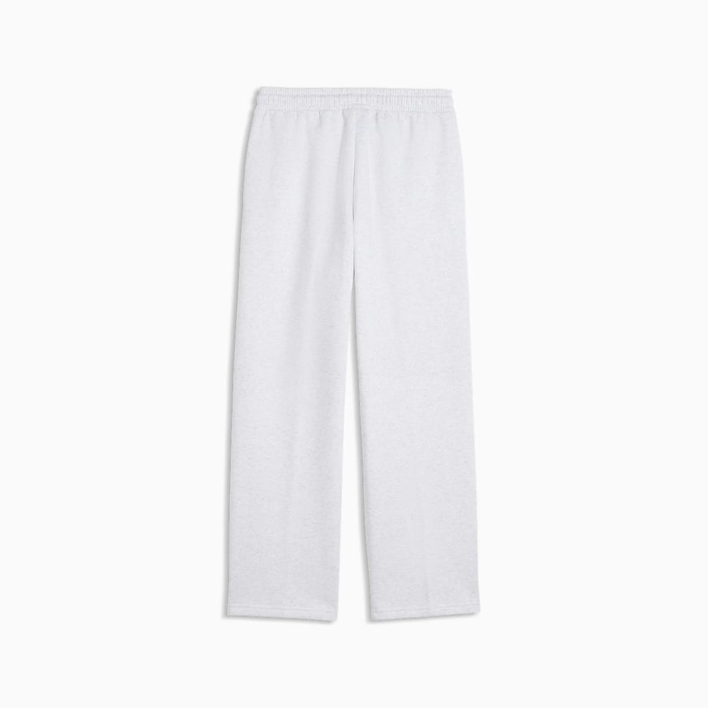 PUMA Class Straight Leg Fleece Pants Youth - White Glow Heather - back on white background
