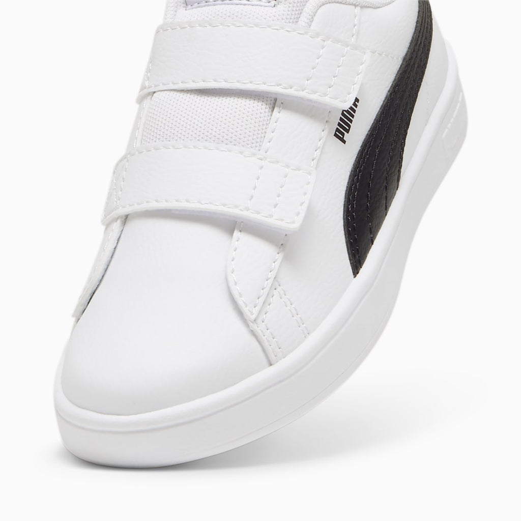 PUMA Rickie Classic V PS Kids Shoes - PUMA White-PUMA Black - Back / Heel View