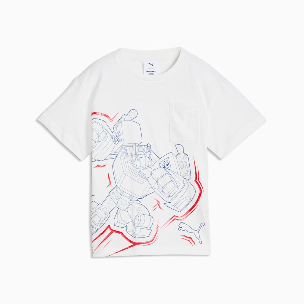 PUMA x TRANSFORMERS Relaxed Graphic Tee Kids - PUMA White - front on white background