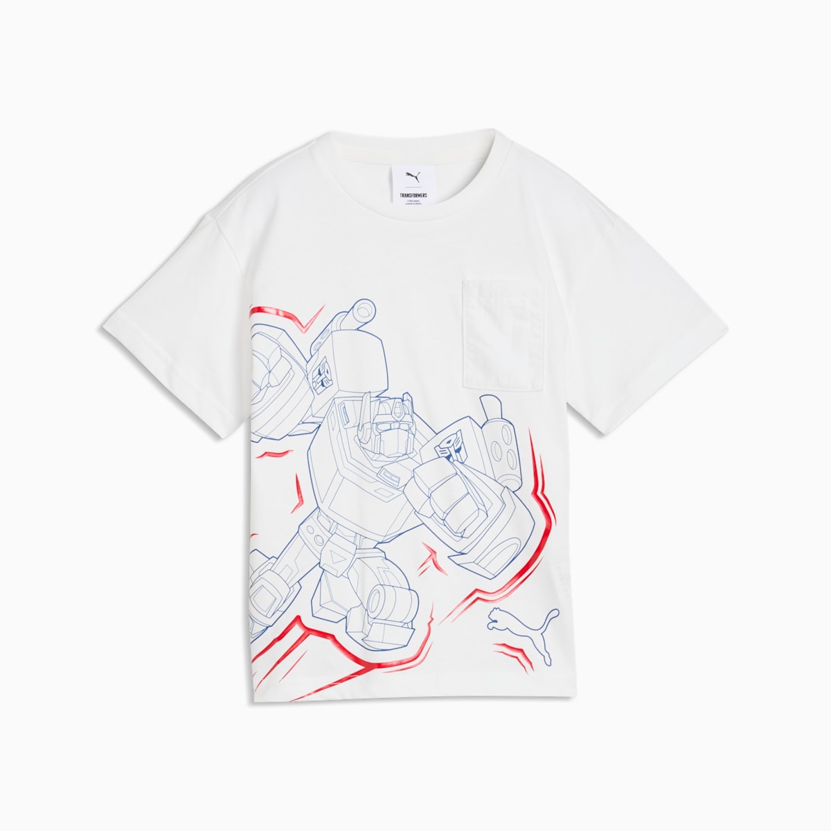 PUMA x TRANSFORMERS Relaxed Graphic Tee Kids - PUMA White - front on white background