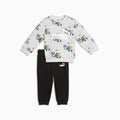 PUMA Toddlers Tracksuit - White Glow Heather - front on white background