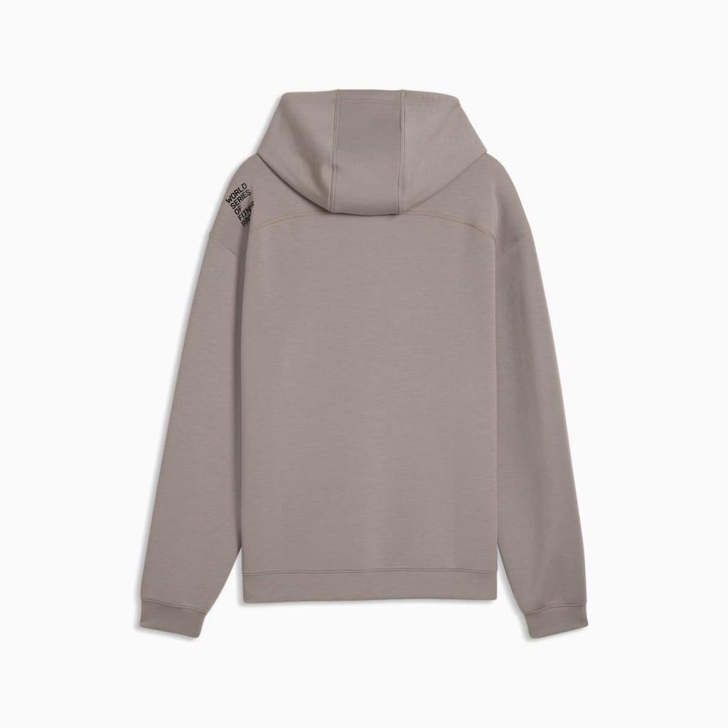PUMA x HYROX CLOUDSPUN Hoodie Men - Mouse Gray - back on white background