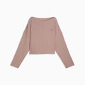 CLOUDSPUN Rib Slouchy Long-Sleeve Tee Women - Sandstone front view