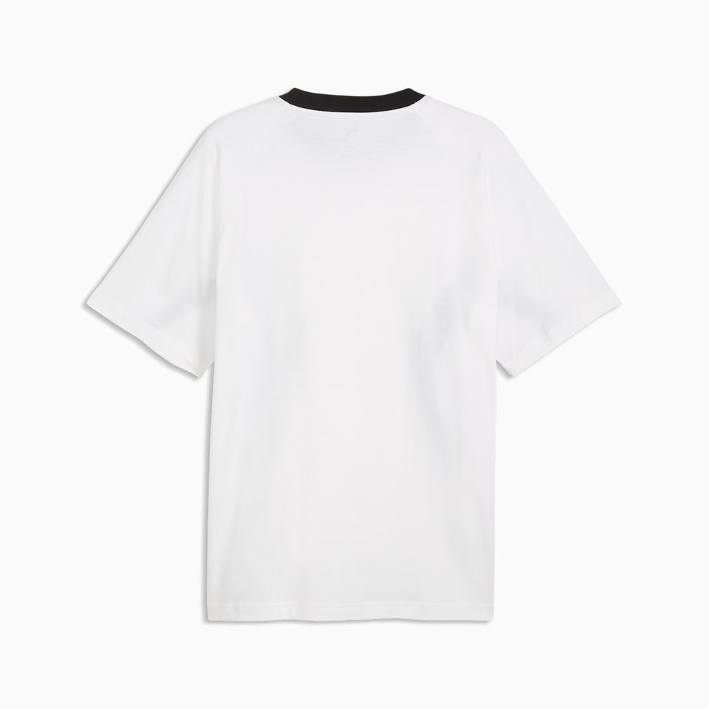 PUMA Sport Relaxed Colourblocked Tee Men - PUMA White - back on white background