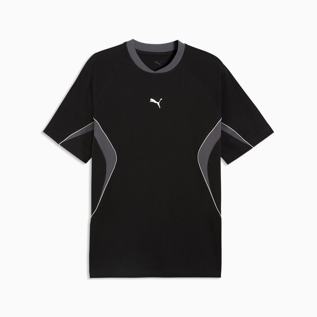 PUMA Sport Relaxed Colourblocked Tee Men - PUMA Black - front on white background
