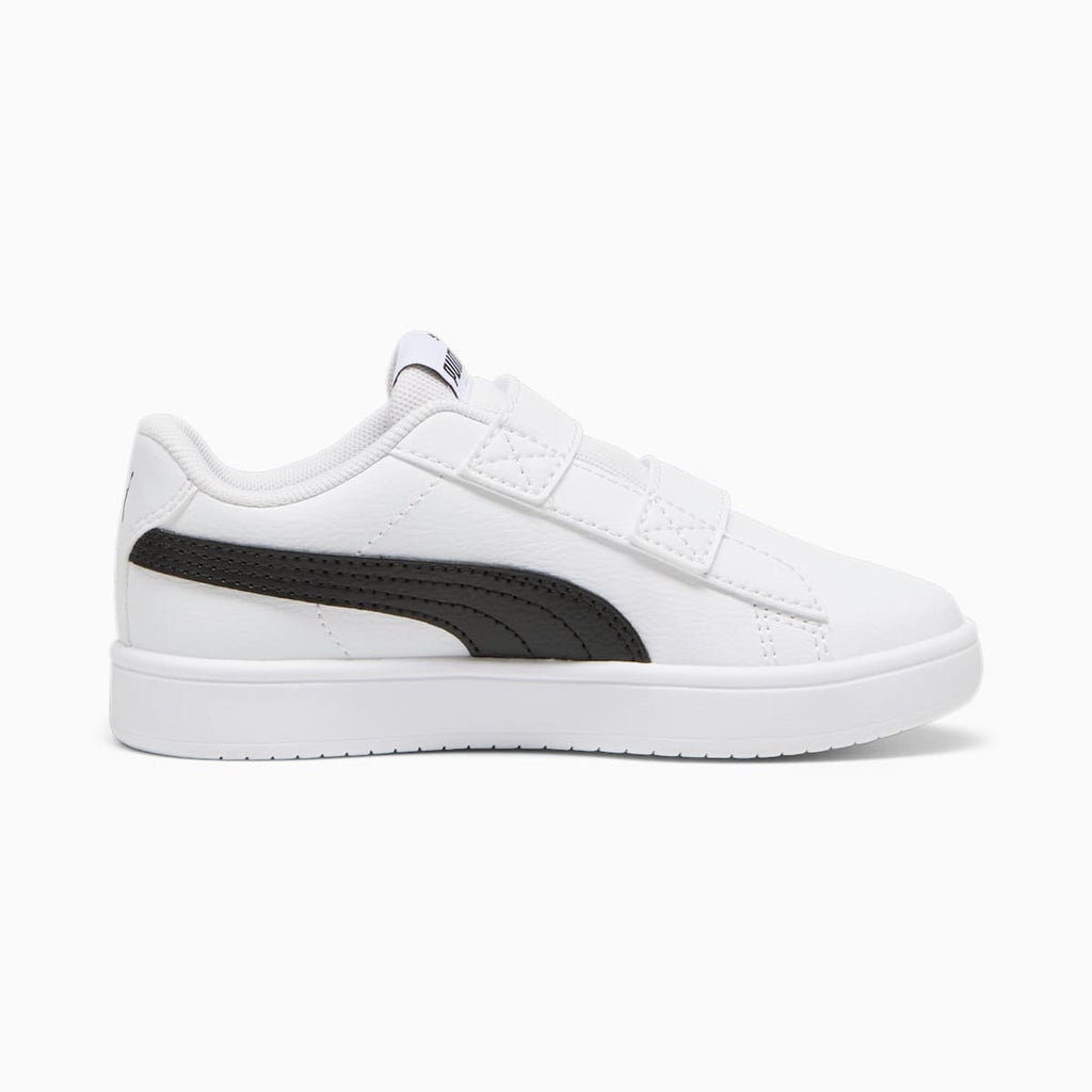 PUMA Rickie Classic V PS Kids Shoes - PUMA White-PUMA Black - Front / Top View