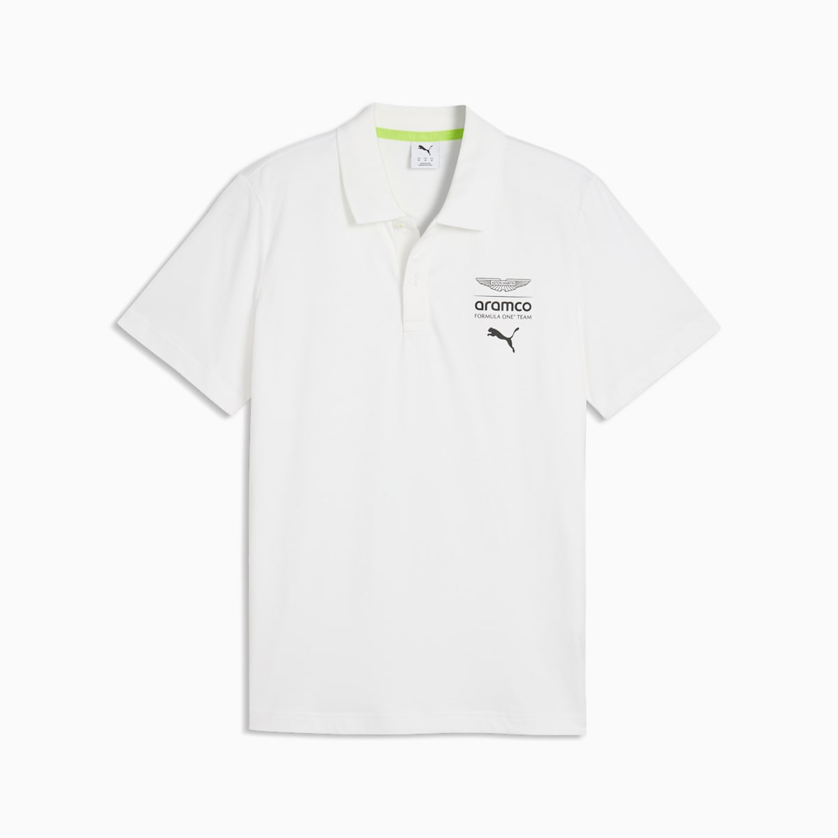 PUMA x ASTON MARTIN ARAMCO F1® TEAM Essentials Polo Men - PUMA White - front on white background
