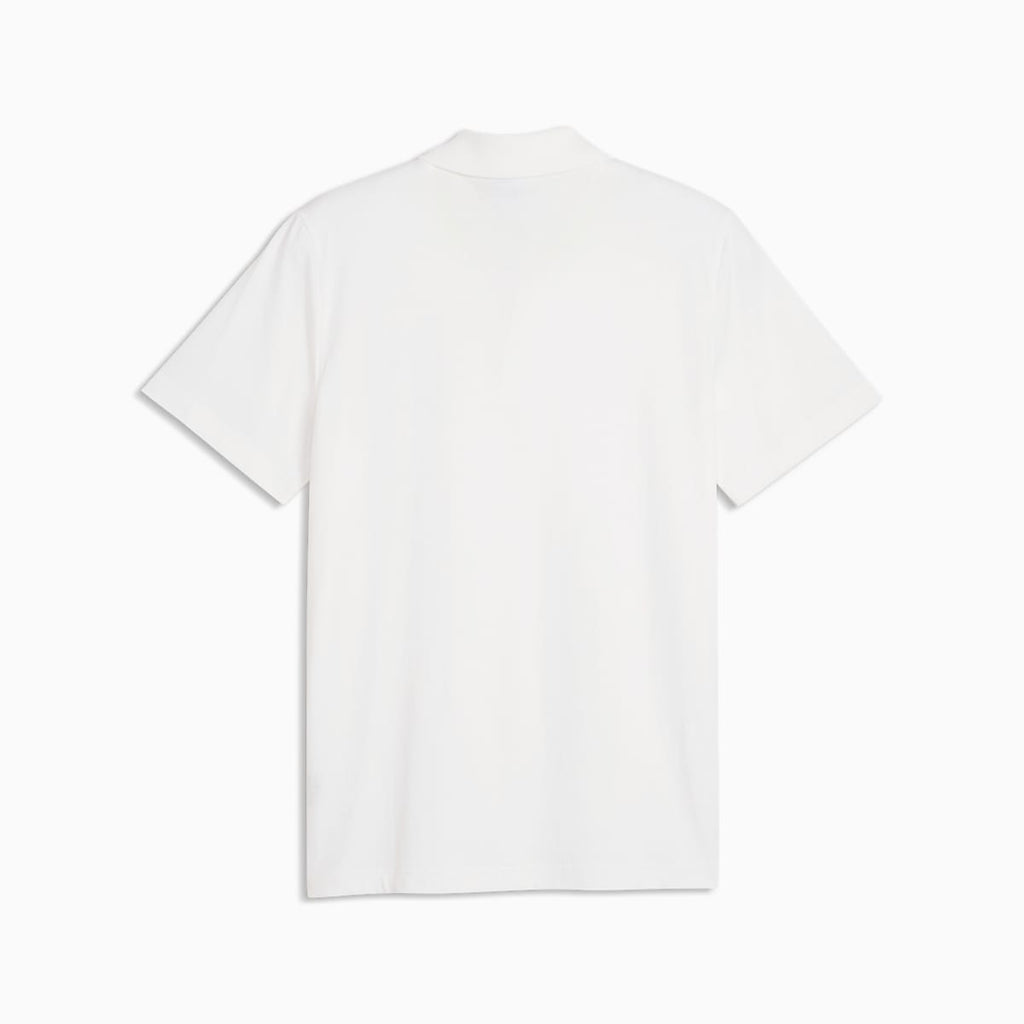 PUMA x ASTON MARTIN ARAMCO F1® TEAM Essentials Polo Men - PUMA White - back on white background