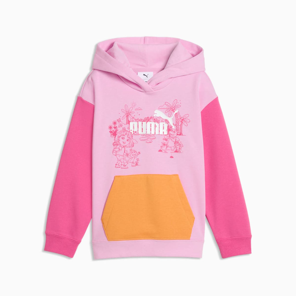 PUMA x DORA THE EXPLORER Relaxed Graphic Hoodie Kids - Mauve Glow - front on white background