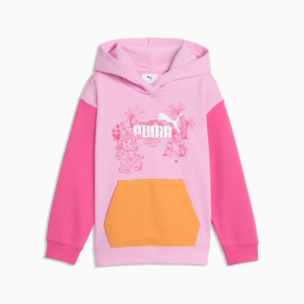 PUMA x DORA THE EXPLORER Relaxed Graphic Hoodie Kids - Mauve Glow - front on white background