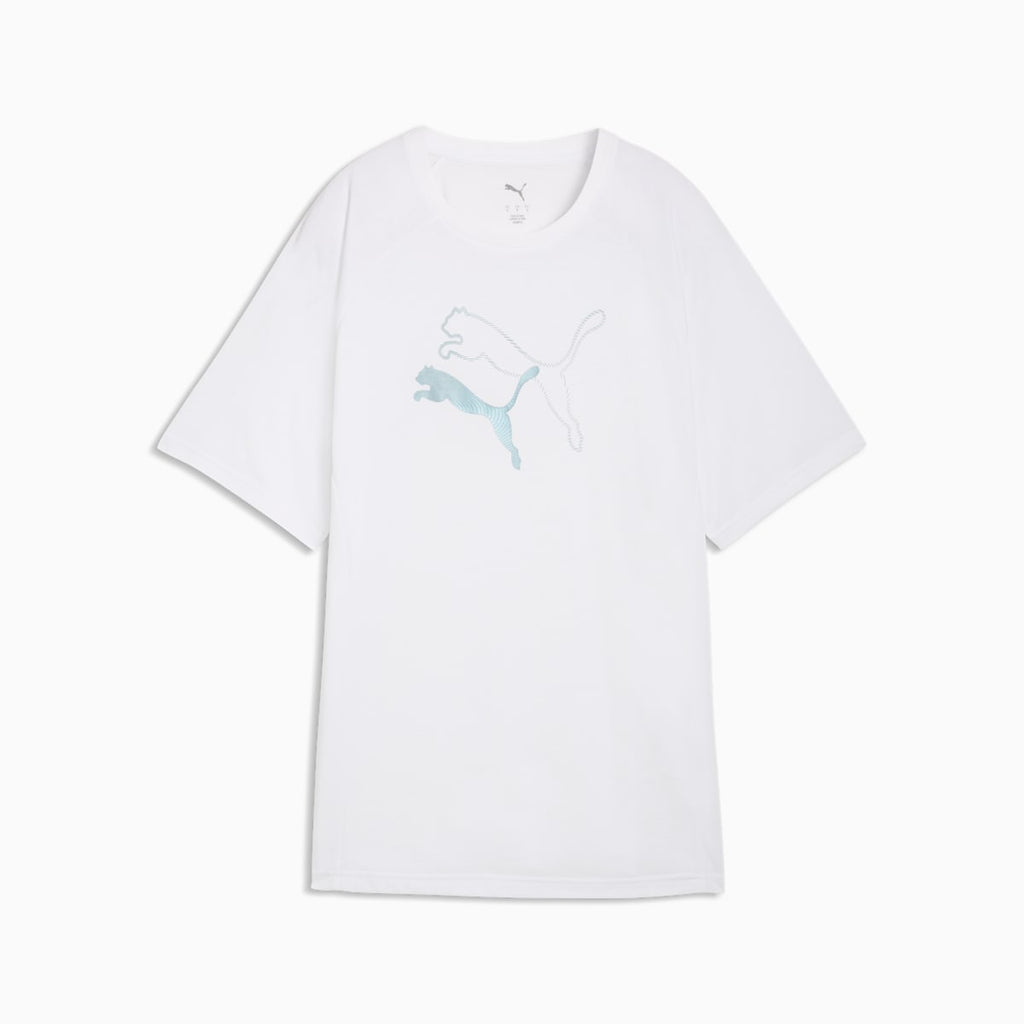 EVOSTRIPE Relaxed Graphic Tee Women - PUMA White front view