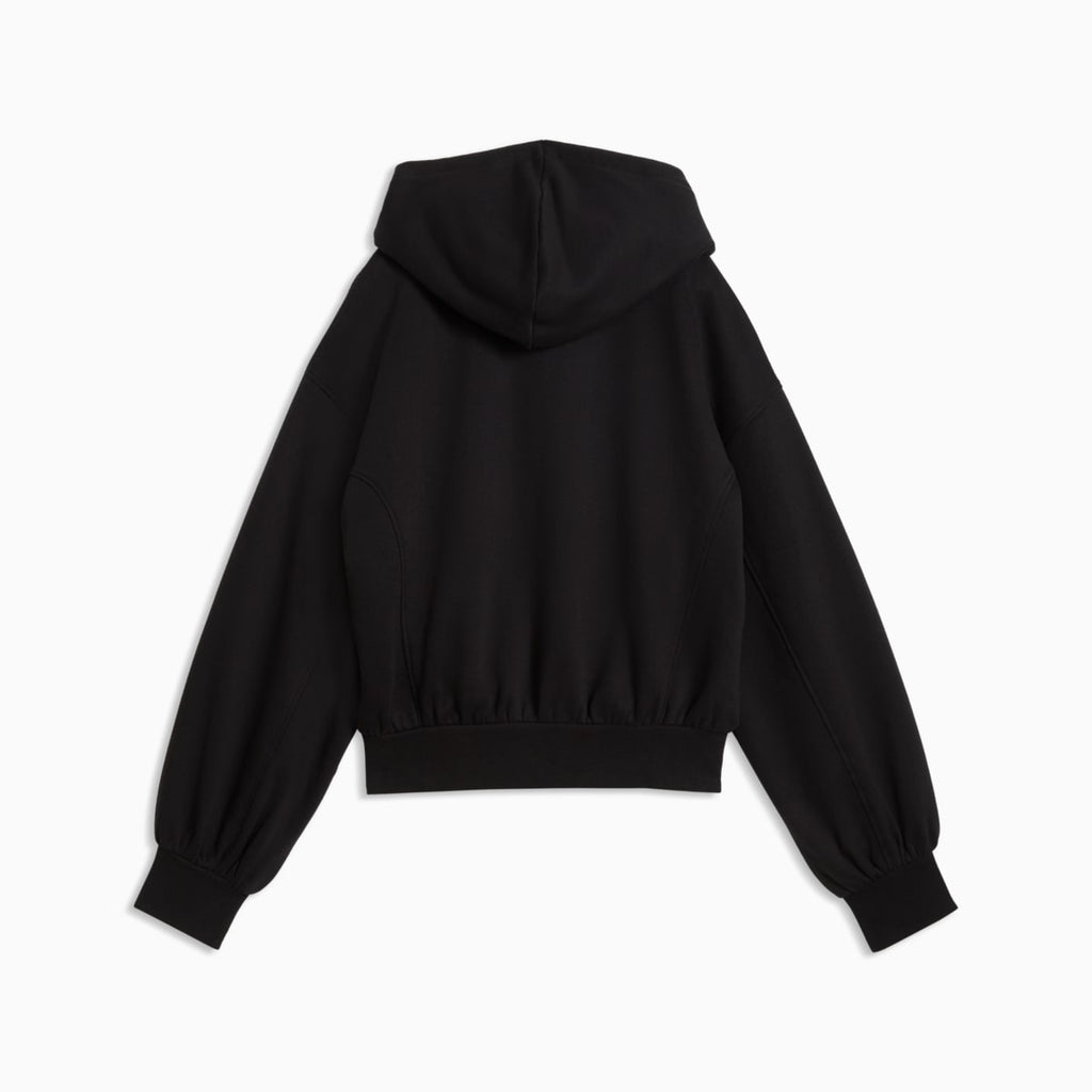 HER Relaxed Fleece Hoodie Women - PUMA Black - back on white background